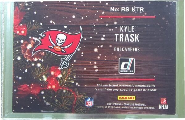 2021 Donruss Kyle Trask JSY RC #RS-KTR Buccaneers Rookie Holiday Sweater - Image 3