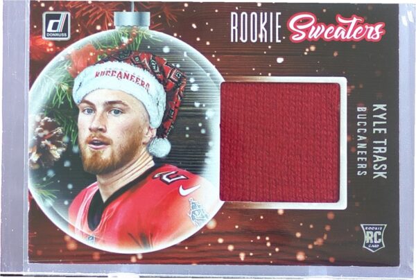 2021 Donruss Kyle Trask JSY RC #RS-KTR Buccaneers Rookie Holiday Sweater