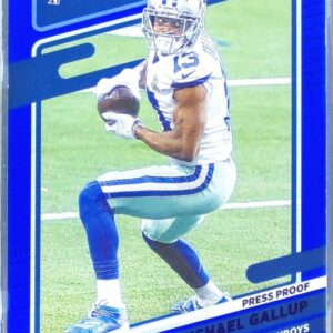 2021 Donruss Michael Gallup Press Proof Blue #192 Cowboys