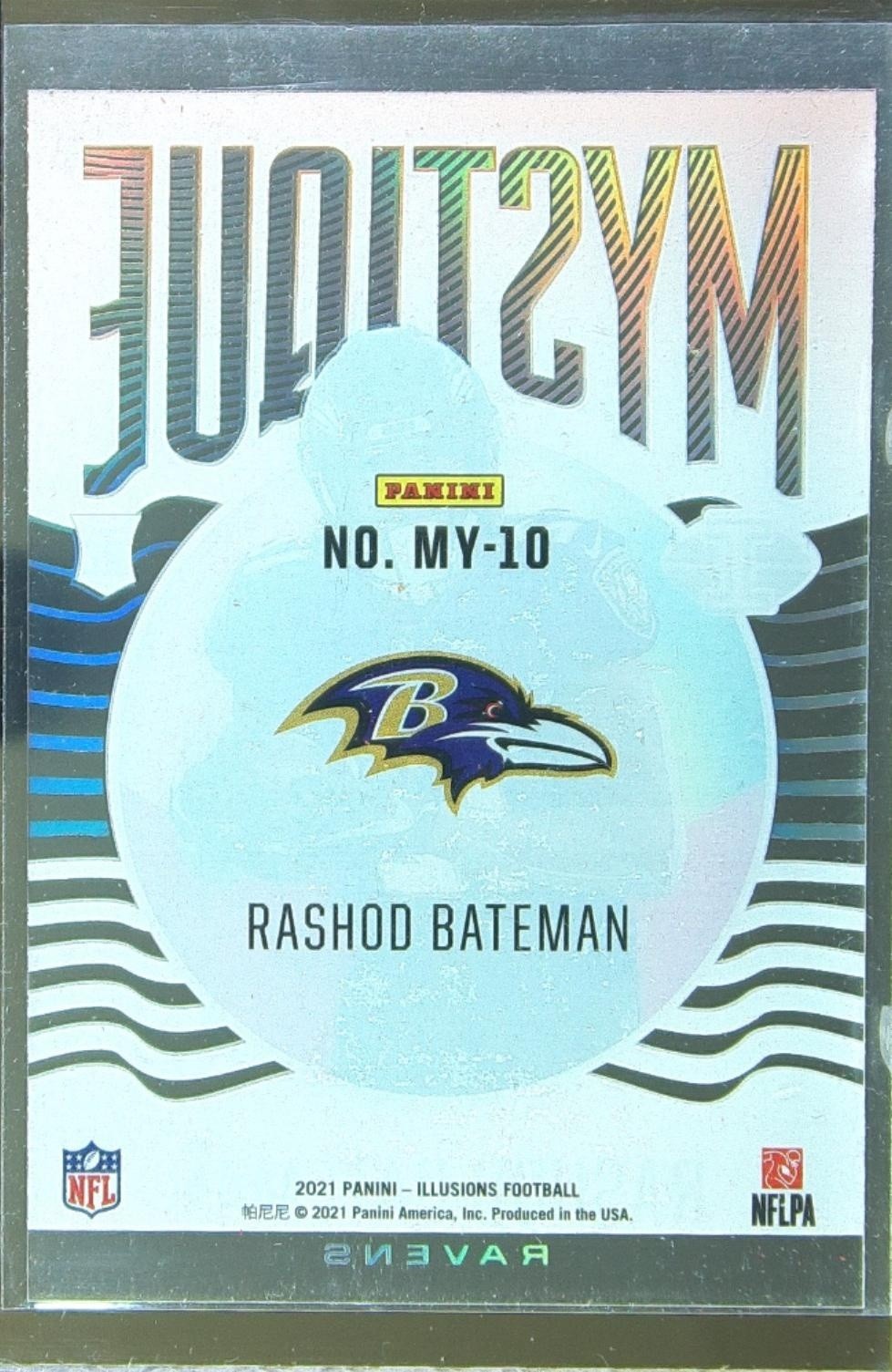2021 Illusions Rashod Bateman RC #MY-10 Ravens Mystique Orange - Image 3