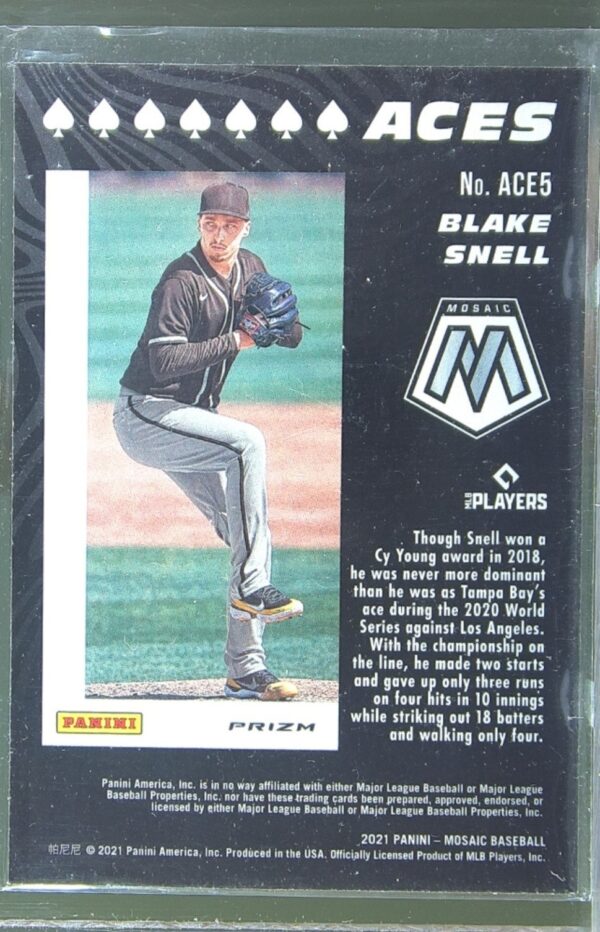 2021 Mosaic Blake Snell #ACE5 Padres Aces Green - Image 3