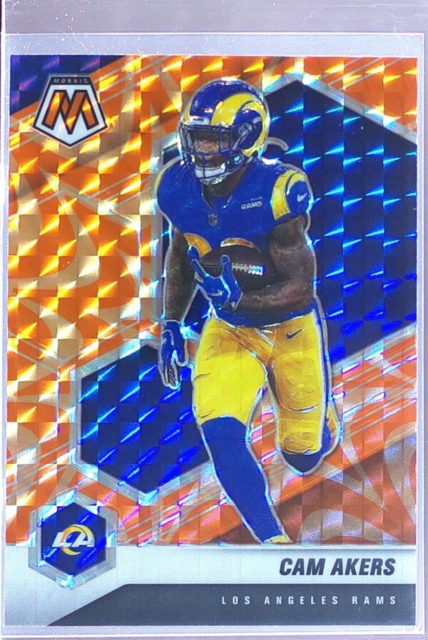 2021 Mosaic Cam Akers Prizm Reactive Orange #119 Rams