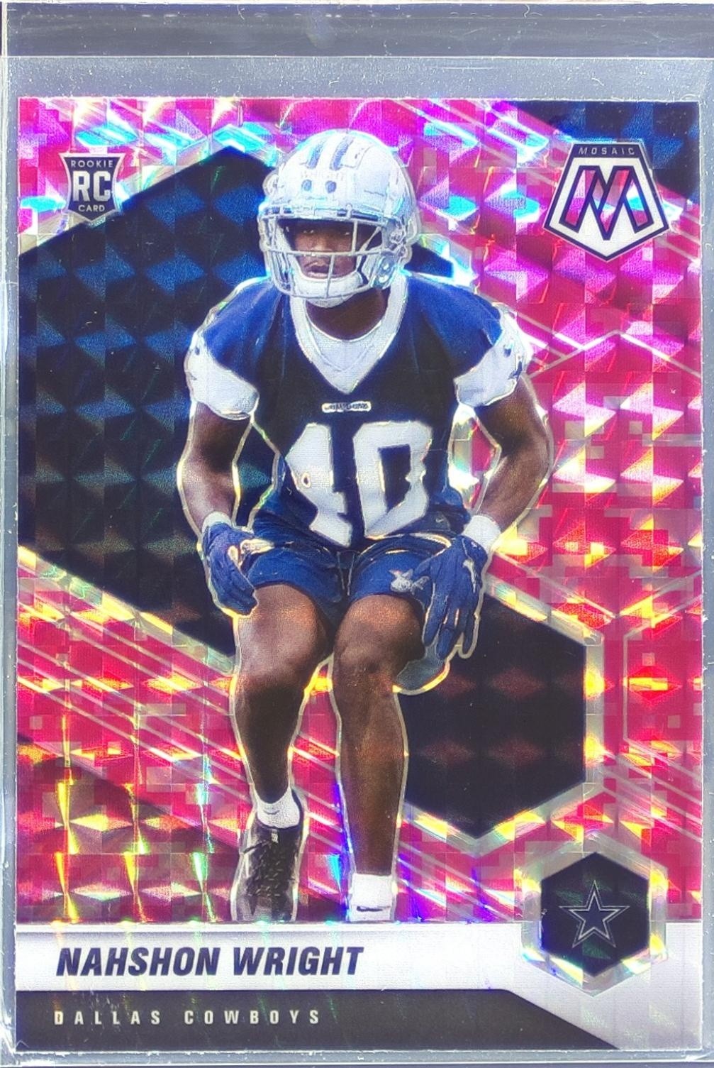 2021 Mosaic Nahshon Wright Prizm Camo Pink #349 Cowboys