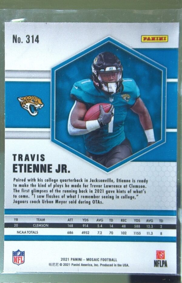 2021 Mosaic Travis Etienne Jr. RC #314 Jaguars - Image 3