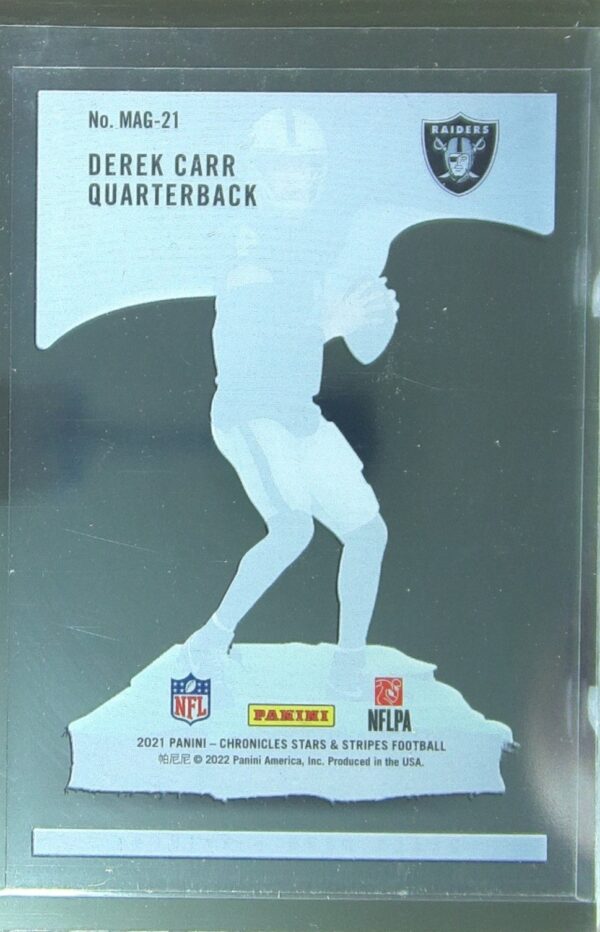 2021 Panini Chronicles Derek Carr #MAG-21 Raiders Magnitude - Image 3