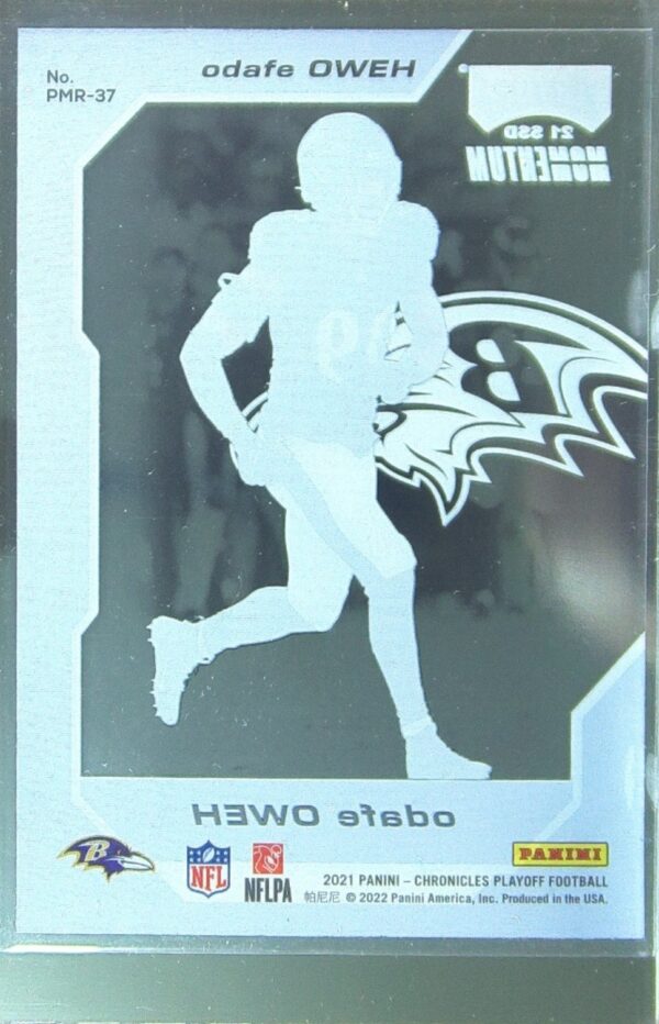 2021 Panini Chronicles Odafe Oweh RC #PMR-37 Ravens Playoff Momentum Rookies - Image 3