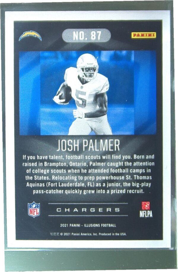 2021 Panini Illusions Josh Palmer RC #87 Chargers - Image 3