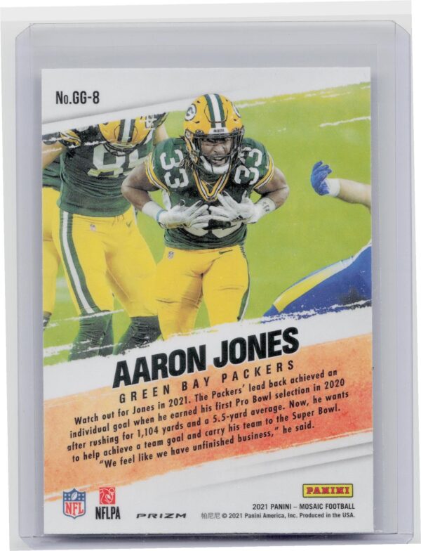 2021 Panini Mosaic Aaron Jones #GG-8 Packers Got Game? Mosaic - Image 3