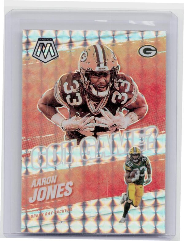 2021 Panini Mosaic Aaron Jones #GG-8 Packers Got Game? Mosaic