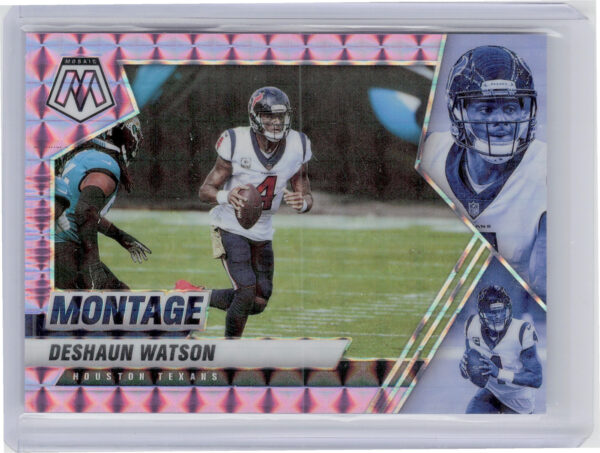 2021 Panini Mosaic Deshaun Watson SN49 #MON-3 Texans Montage Prizm Purple