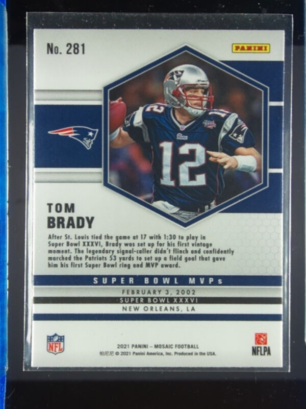 2021 Panini Mosaic Tom Brady #281 Patriots - Image 3