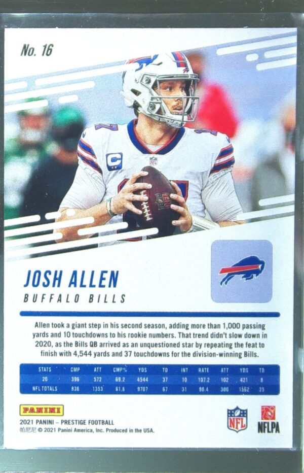 2021 Panini Prestige Josh Allen Xtra Points Astral #16 Bills - Image 3