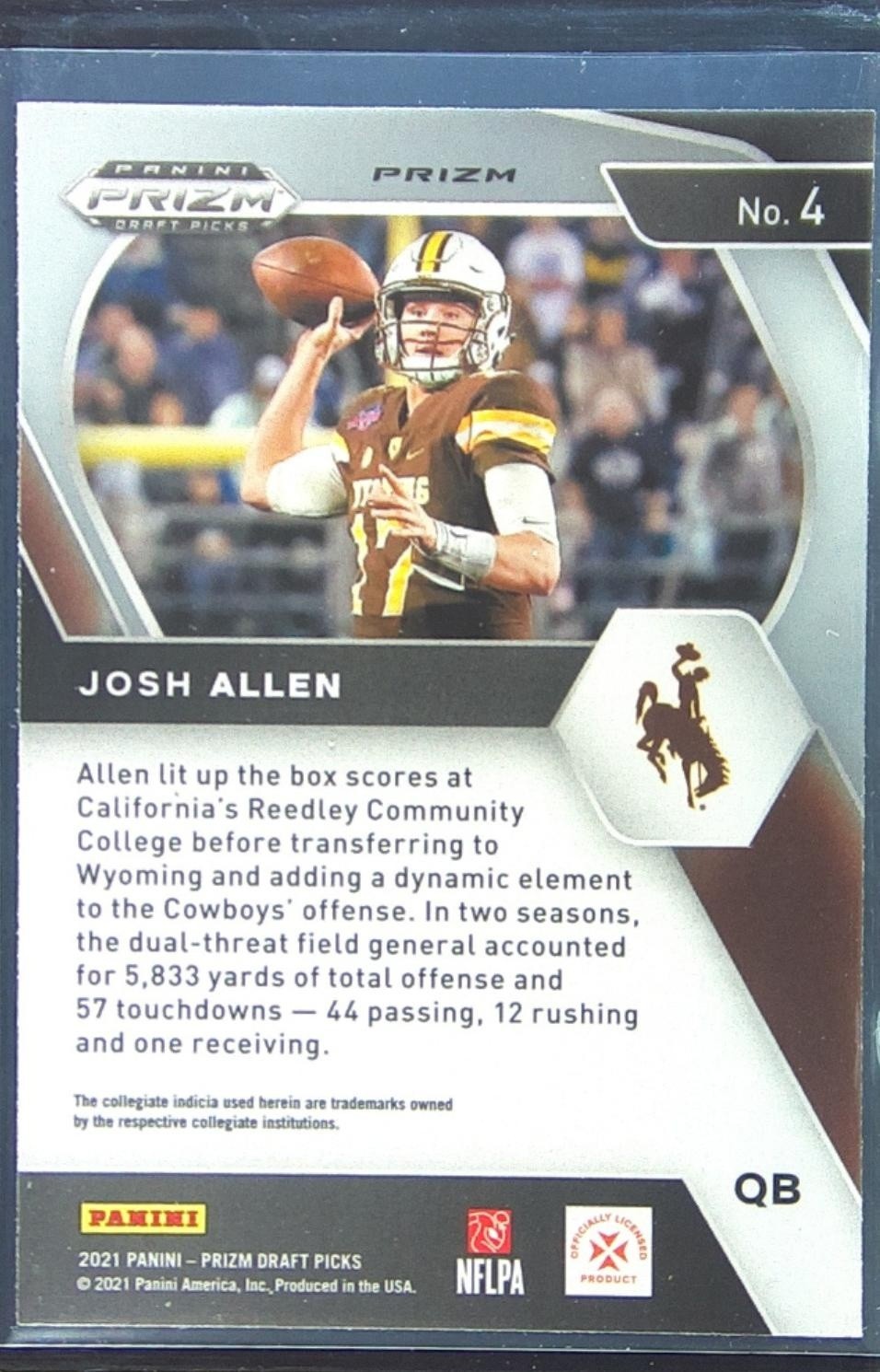 2021 Prizm Draft Picks Josh Allen Green #4 Cowboys - Image 3