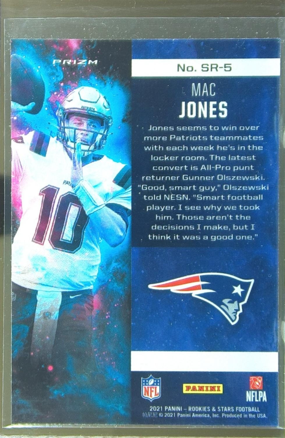 2021 Rookies & Stars Mac Jones #SR-5 Patriots Stellar Rookies Red Plaid - Image 3