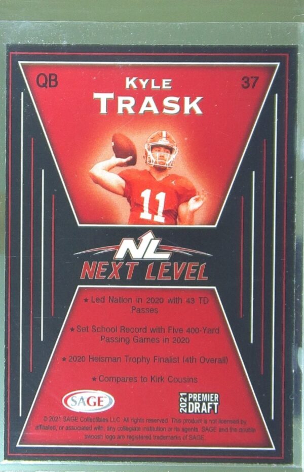 2021 SAGE Premier Draft Kyle Trask RC #37 Gators - Image 3
