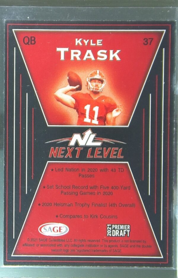2021 SAGE Premier Draft Kyle Trask RC #37 Gators - Image 3