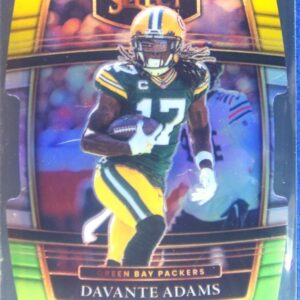 2021 Select Davante Adams Green and Yellow Prizm Die Cut #14 Packers