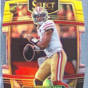 2021 Select Trey Lance Red and Yellow Prizm Die Cut RC #45 49ers