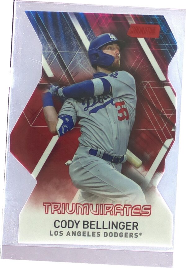 2021 Stadium Club Cody Bellinger #T-18 Dodgers Triumvirates Red Die Cut