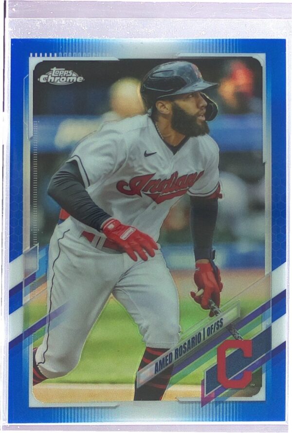 2021 Topps Chrome Update Amed Rosario Blue Refractor /199 #USC22 Indians