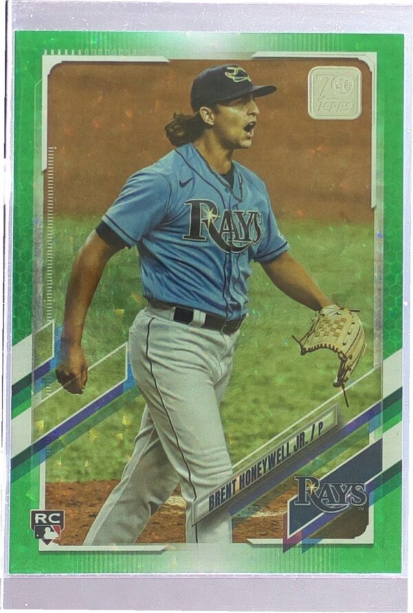 2021 Topps Update Brent Honeywell Jr. Green Foilboard /499 RC #US246 Rays