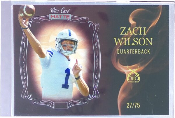2021 Wild Card Matte Retail Zach Wilson /75 #MSG-5 Cougars Smoking Guns QBs RC
