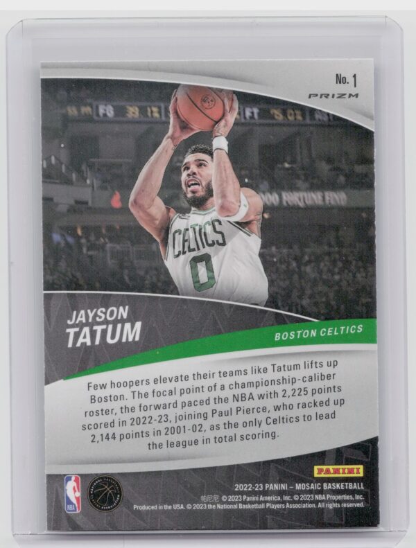 2022-23 Panini Mosaic Jayson Tatum #1 Celtics Elevate Mosaic Green - Image 3