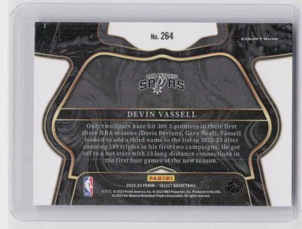 2022-23 Select Devin Vassell Blue (Retail Base) #264 Spurs - Image 3