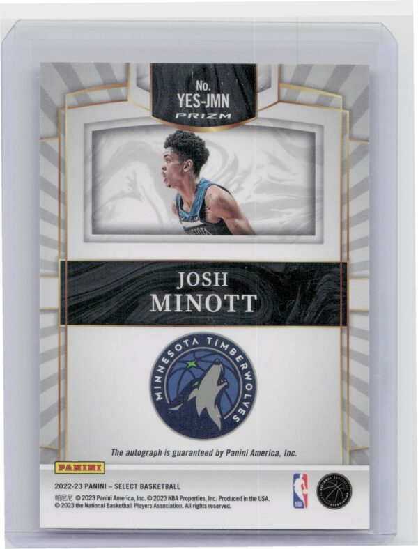 2022-23 Select Josh Minott Auto #YES-JMN Timberwolves Youth Explosion Signatures - Image 3