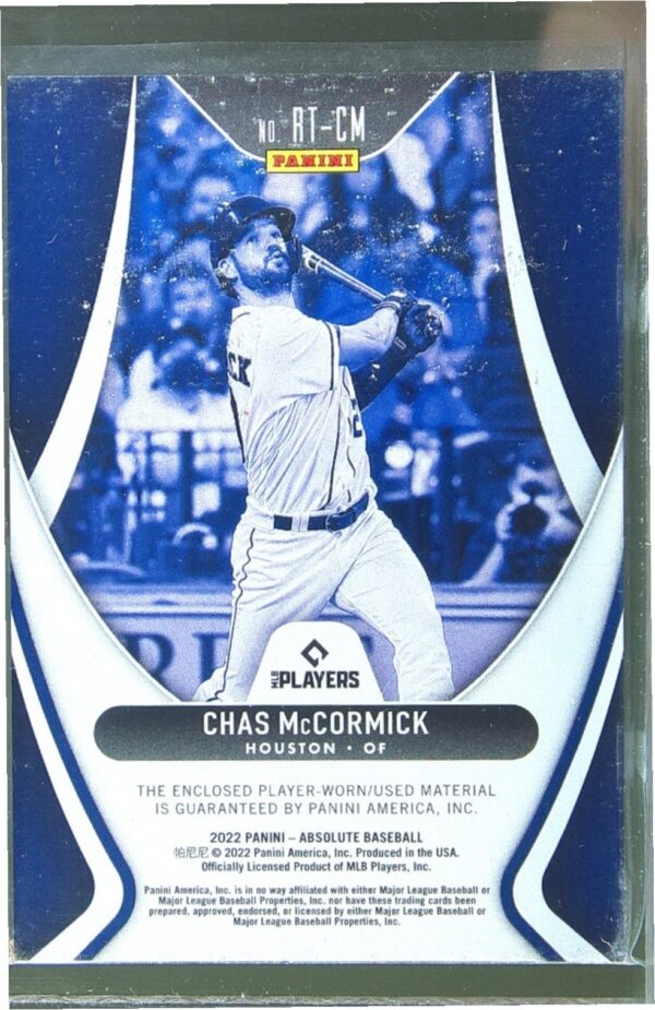 2022 Absolute Chas McCormick JSY #RT-CM Astros Rookie Threads Retail - Image 3