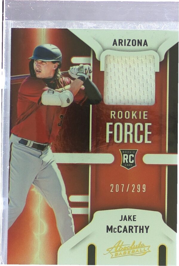 2022 Absolute Jake McCarthy /299 JSY RC #RF-JM Diamondbacks Rookie Force