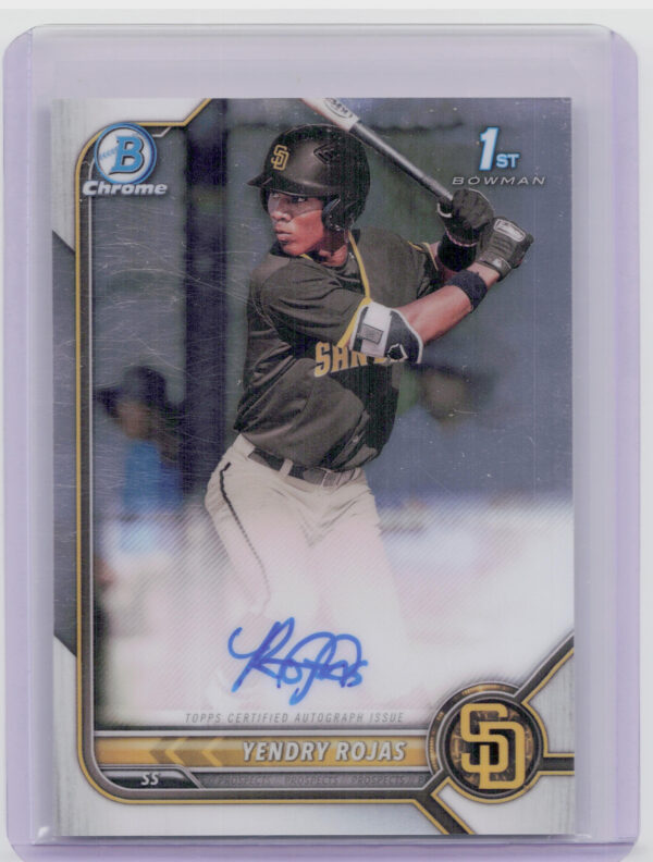 2022 Bowman Chrome Yendry Rojas AU #CPA-YR Padres Prospect Autographs
