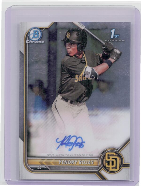 2022 Bowman Chrome Yendry Rojas AU #CPA-YR Padres Prospect Autographs