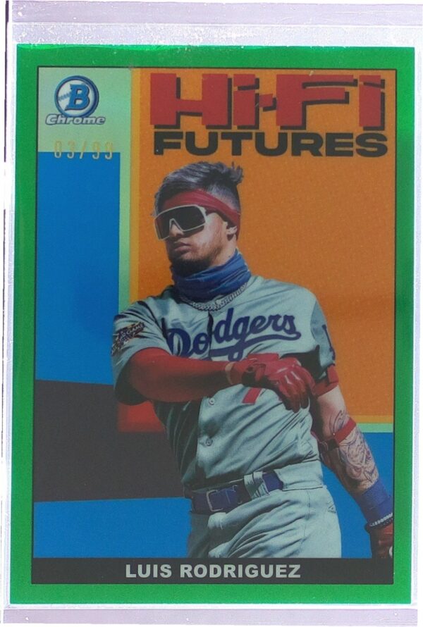 2022 Bowman Luis Rodriguez /99 #HIFI-14 Dodgers Hi Fi Futures Green Refractors