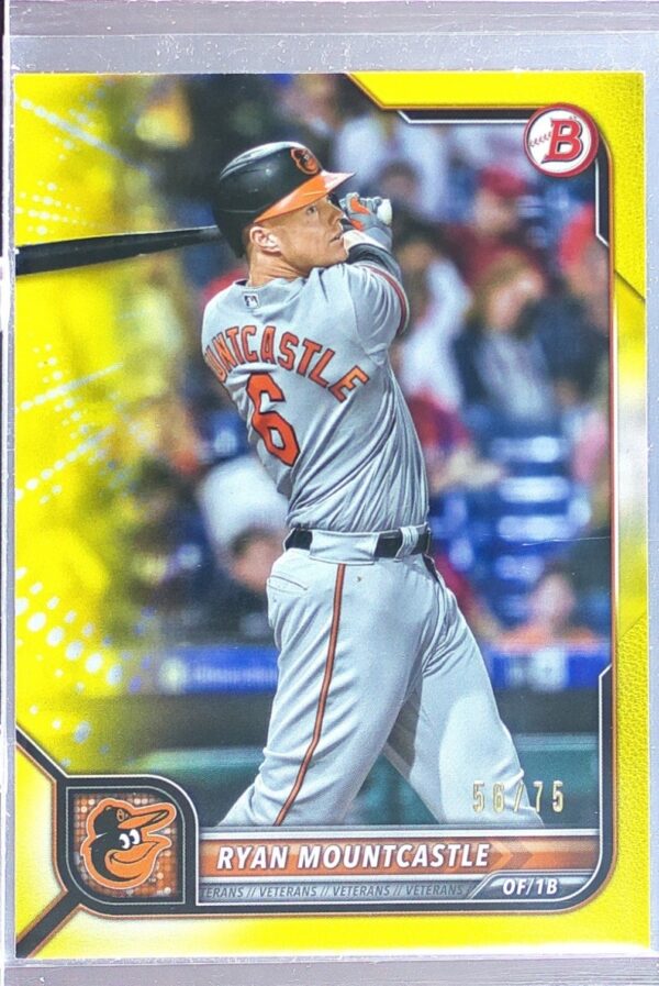 2022 Bowman Ryan Mountcastle Yellow /75 #20 Orioles