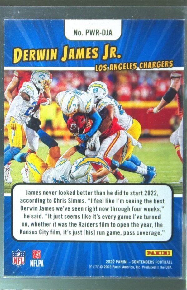 2022 Contenders Derwin James Jr. #PWR-DJA Chargers Power Players - Image 3