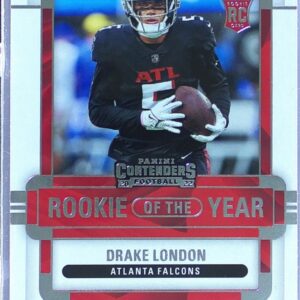 2022 Contenders Drake London RC #ROY-DLO Falcons Rookie of the Year Contenders