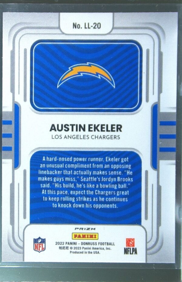 2022 Donruss Optic Austin Ekeler #LL-20 Chargers Legendary Logos - Image 3