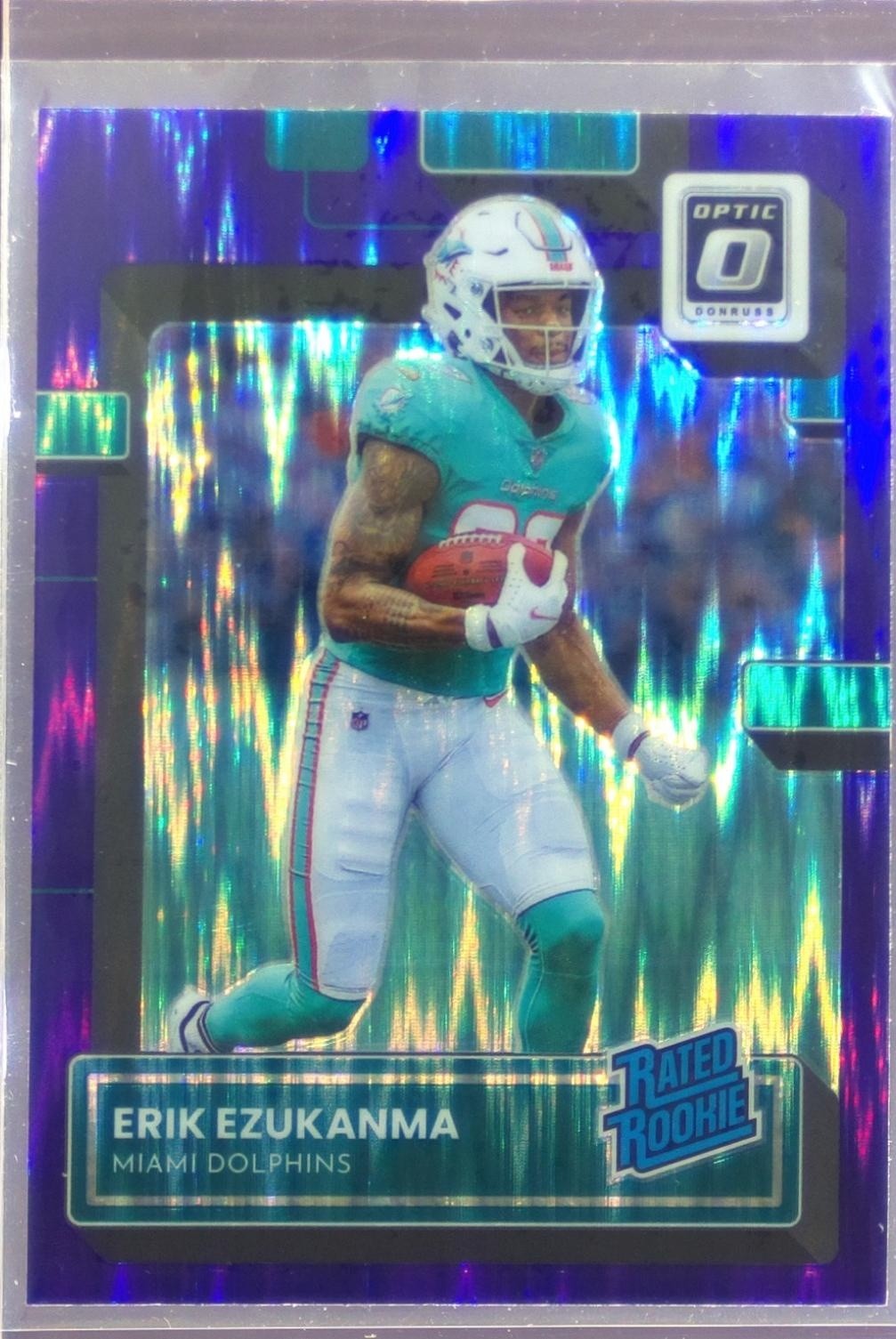 2022 Donruss Optic Erik Ezukanma Purple Shock RC #239 Dolphins