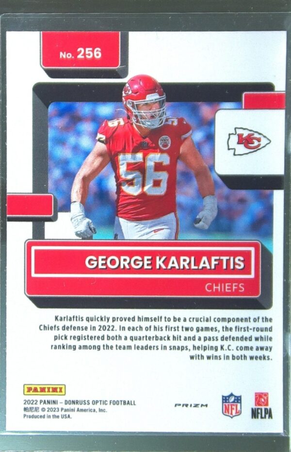 2022 Donruss Optic George Karlaftis Holo RC #256 Chiefs - Image 3