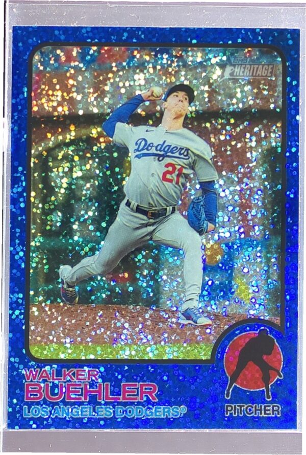 2022 Heritage Walker Buehler Chrome Blue Sparkle #127 Dodgers