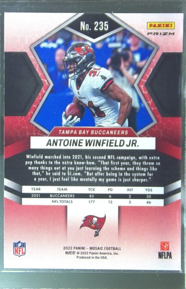 2022 Mosaic Antoine Winfield Jr. Mosaic #235 Buccaneers - Image 3