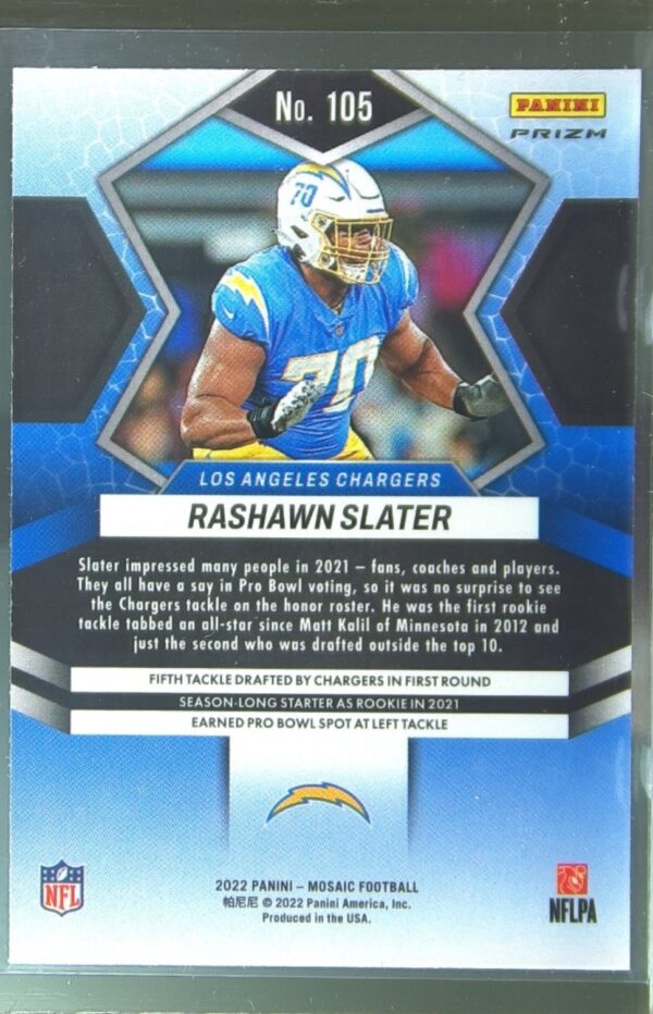 2022 Mosaic Rashawn Slater Silver #105 Chargers - Image 3