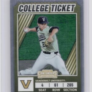 2022 Panini Elite Extra Edition Jack Leiter #CTO-3 Contenders College Ticket