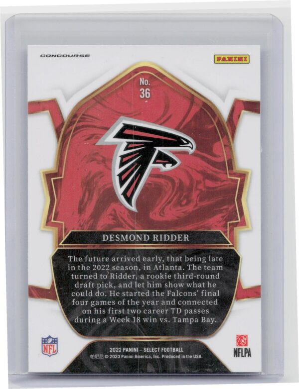2022 Select Desmond Ridder RC #36 Falcons - Image 3