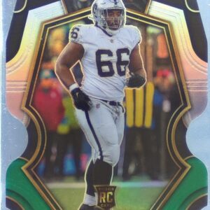 2022 Select Dylan Parham Black and Green Prizm Die Cut RC #154 Raiders