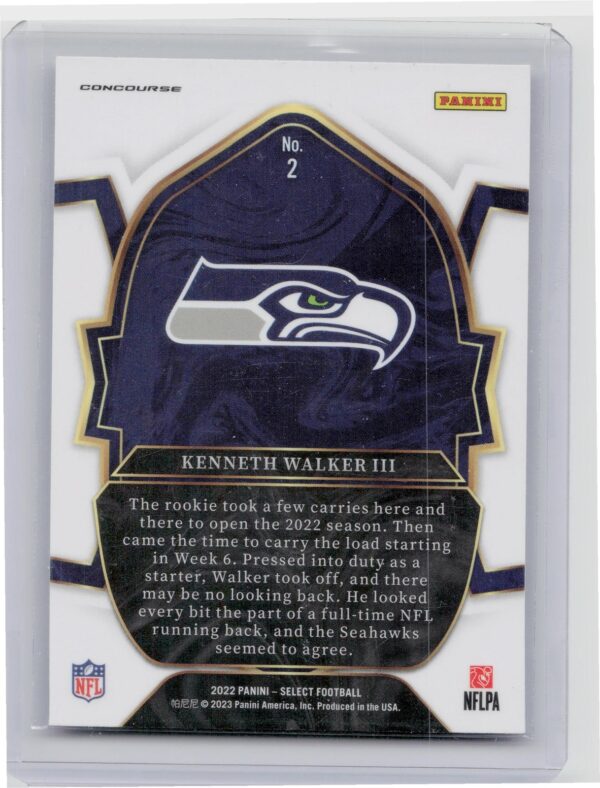 2022 Select Kenneth Walker III RC #2 Seahawks - Image 3