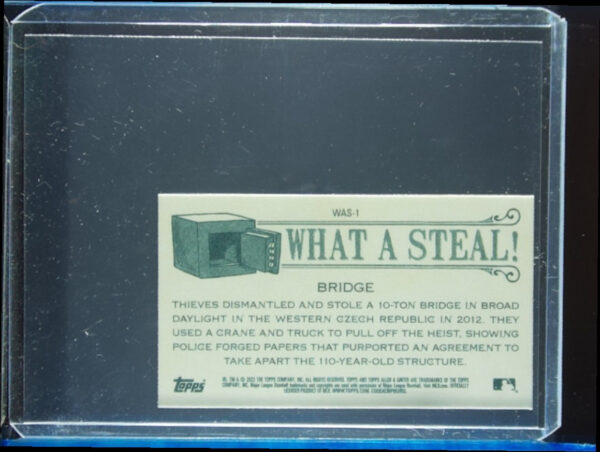 2022 Topps Allen & Ginter Bridge #WAS-1 Mini What a Steal! - Image 3