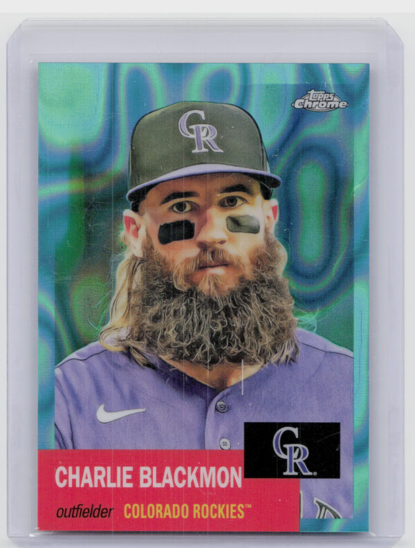 2022 Topps Chrome Platinum Anniversary Charlie Blackmon Aqua Lava Refractor SN29