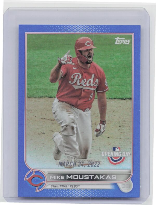 2022 Topps Opening Day Mike Moustakas Blue Foil #144 Reds